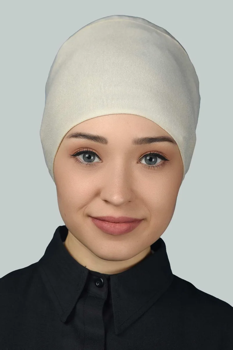 Altobeh Women's Seamless Lace-Up Non-Slip Hijab Combed Bonnet - Cream