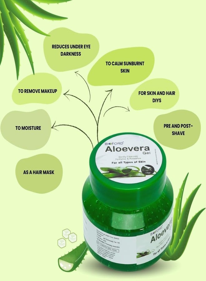 Bioford جل الصبار النقي 100% من بيوفورد للبشرة والشعر 100 غرام (عبوة واحدة) - Image 3
