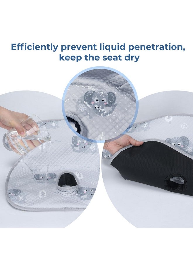 COOLBEBE حامي مقعد السيارة COOLBEBE للرضع لتدريب الحمام، 2 عبوة بطانة مقعد السيارة المقاومة للماء لتدريب الأطفال الرضع، وسادات حماية مقعد السيارة لعربات الأطفال ومقاعد السيارة (رمادي، 2 قطعة) - Image 4
