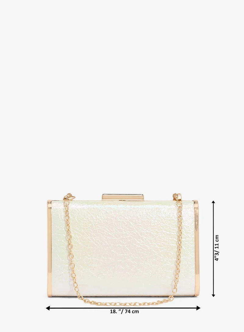 Ella Limited Edition White Classic Gold Accent Clutch for Women | Best Price UAE