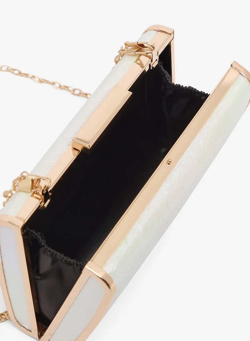 Ella Limited Edition White Classic Gold Accent Clutch for Women | Best Price UAE