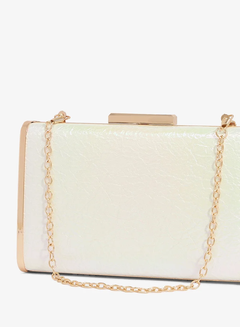 Ella Limited Edition White Classic Gold Accent Clutch for Women | Best Price UAE
