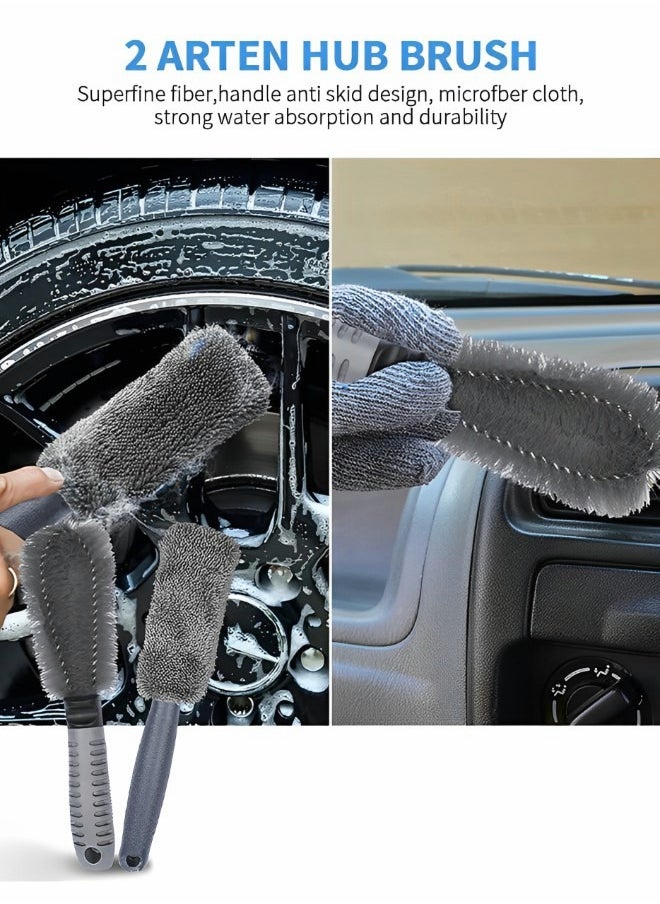 GROIC 12pcs Car Cleaning Tools Kit,Car Wash Kit,Car Wheel Tire Cleaning Brush Set, Car Detailing Kit,Car Drill Detailing Brushes,Car Wash Mitt, Towels  - Image 3