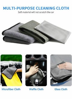 GROIC 12pcs Car Cleaning Tools Kit,Car Wash Kit,Car Wheel Tire Cleaning Brush Set, Car Detailing Kit,Car Drill Detailing Brushes,Car Wash Mitt, Towels  - Image 4