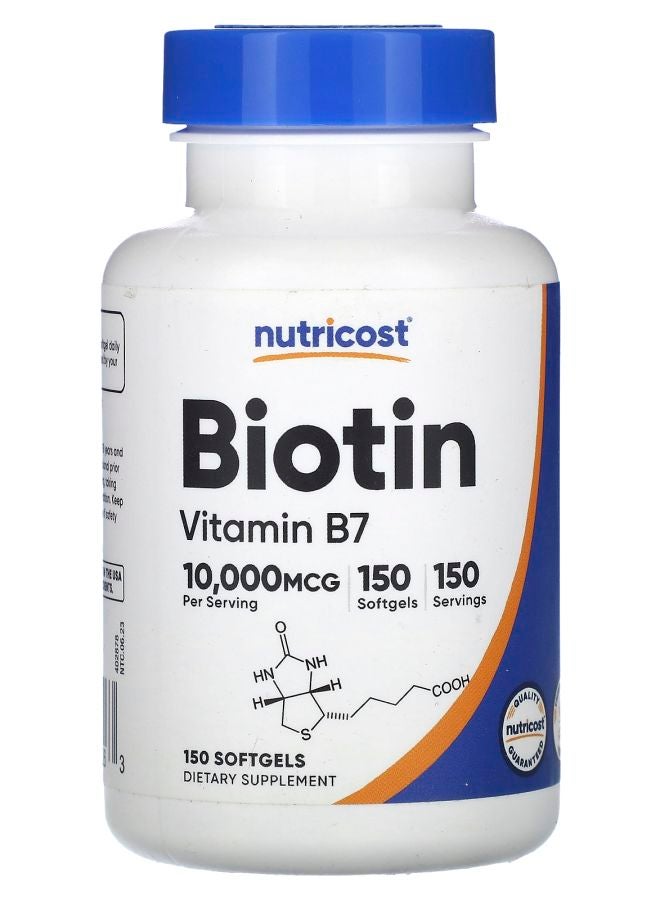Nutricost Biotin Vitamin B7 10000 mcg 150 Softgels
