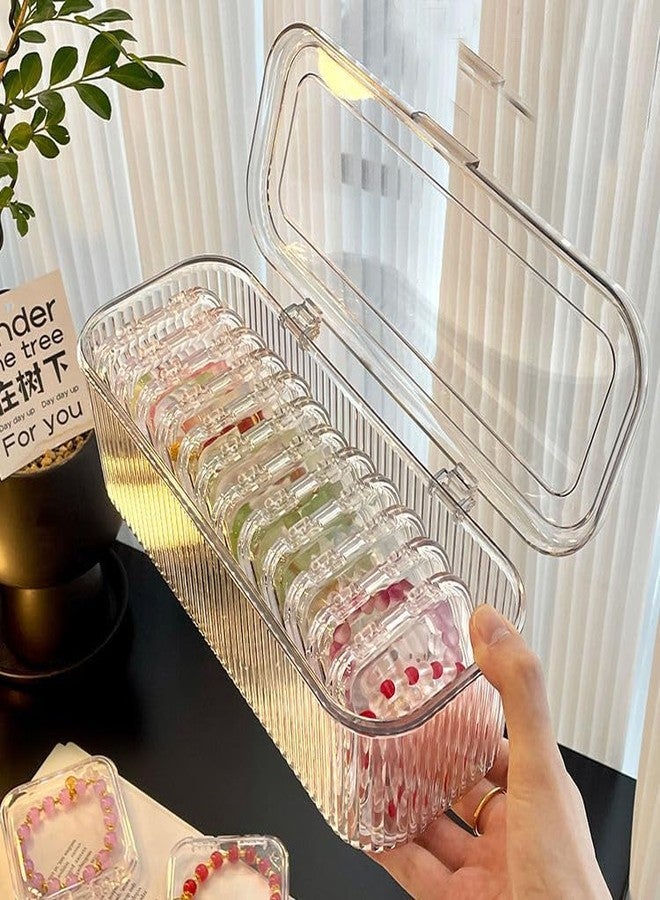 MILLOR Acrylic Jewelry Organizer Box Set Portable Transparent Storage Case for Earrings Bracelets Rings Necklace Watch with Separate Compartments for Women and Girls - Image 3