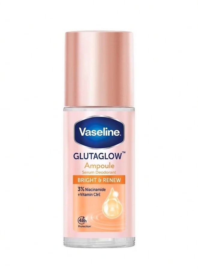 Vaseline Glutaglow Bright And Renew Ampoule Serum Deodorant 45 ML Whitening Underarm Roll On Brightening Moisturizing Long Lasting Odor Control Skin Care Deodorant