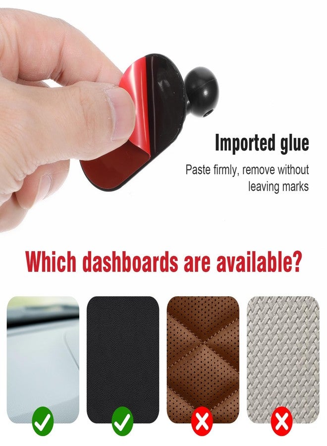 Andibro 2Pack Adhesive Ball Mount Replacement with Sticky Adhesive Pads, 17mm Sticky Ball Mount for Car Dashboard Universal Phone Holder Mounting Base Phone Car Mount - Image 5