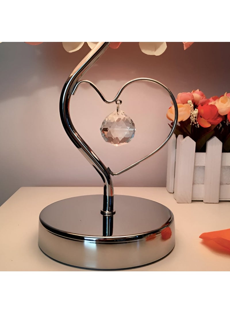PEETTA Romantic Rose LED Table Lamp — Artificial Flower Night Light with Heart Base, Decorative Bedside Lamp for Bedroom, Wedding, Valentine’s Day Gift, Home Décor - Image 2
