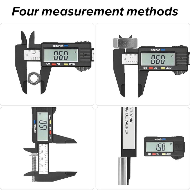 Vizbrite Electronic Digital Caliper, Plastic Vernier Caliper, Caliper Measuring Tool with Inch/Millimeter Conversion, Extra Large LCD Screen, 0-6 Inch/0-150 mm, Auto Off Featured Micrometer Ruler - Image 5