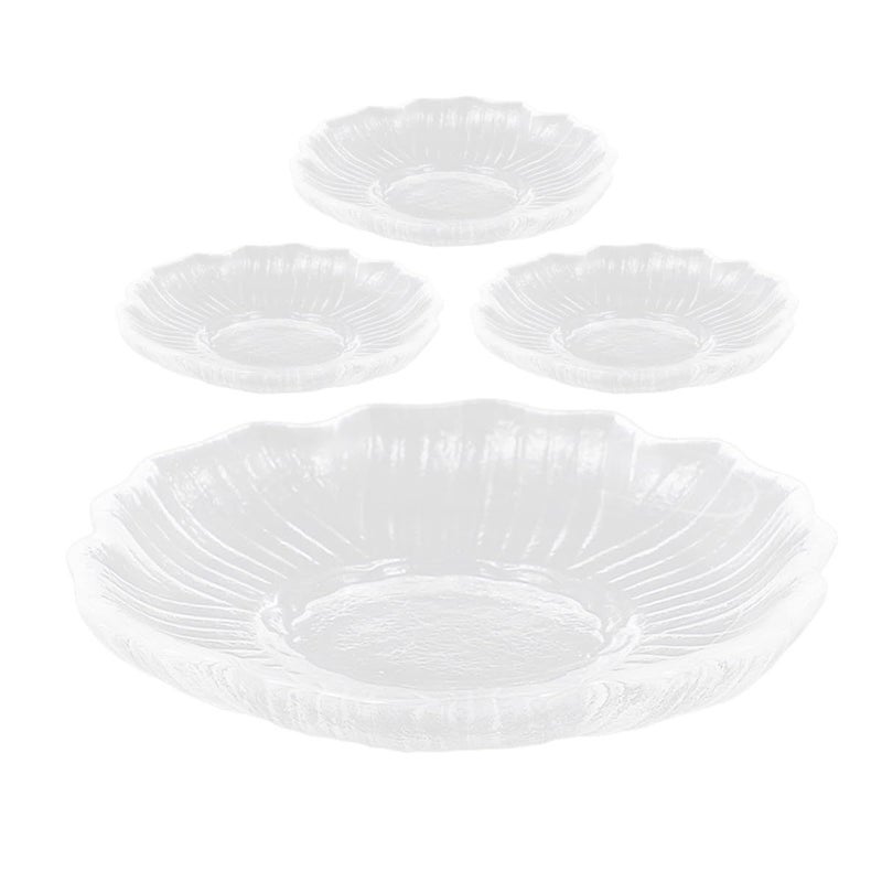 4 Inch Round Glass Coasters Set Of 4 Small Snack Plates For Tea Coffee And Home Serving - Image 2