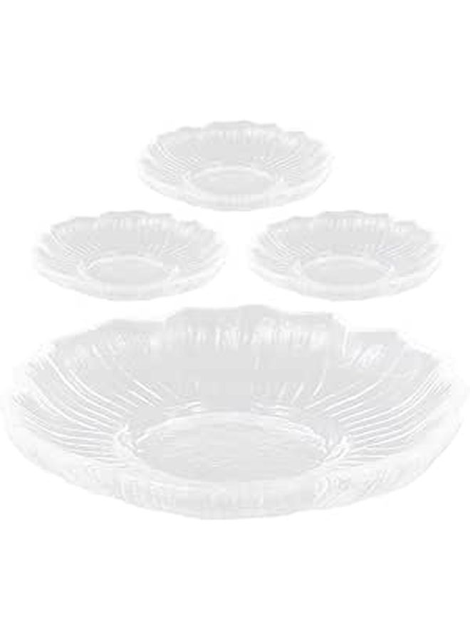4 Inch Round Glass Coasters Set Of 4 Small Snack Plates For Tea Coffee And Home Serving - Image 1