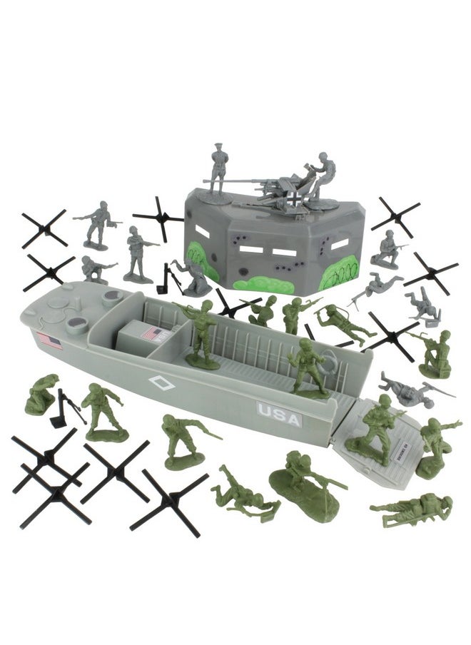 BMC Toys Bmc Ww2 Dday Plastic Army Men Utah Beach 40Pc Soldier Figures Playset  - Image 3