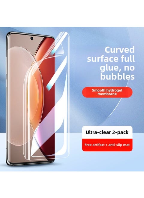 Applicable To Vivox90 Mobile Phone Film X100/x80pro S15/17/16/18 Tempered X200pro Curved Screen-Colour:Imported Hydrogel [ultra-clear * Full Glue Unlocks In Seconds] 2 Pieces * Free Artifact-Size:vivo S18 Pro