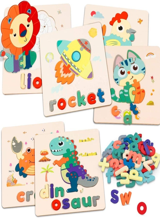 Vianz Jigsaw Puzzles with Alphabets, 6 Boards in 1 Box, Animals, Alphabets, Educational Learning Toys, Montessori Stem Toy for Toddlers Kids Age 1 2 3 4 - Image 2