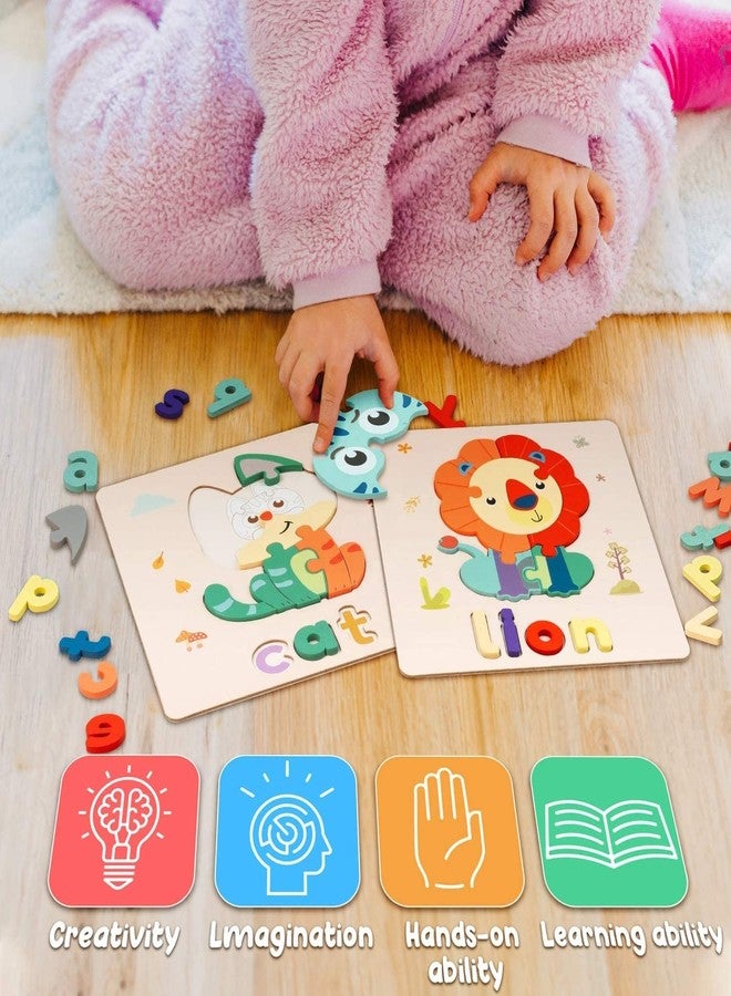 Vianz Jigsaw Puzzles with Alphabets, 6 Boards in 1 Box, Animals, Alphabets, Educational Learning Toys, Montessori Stem Toy for Toddlers Kids Age 1 2 3 4 - Image 5