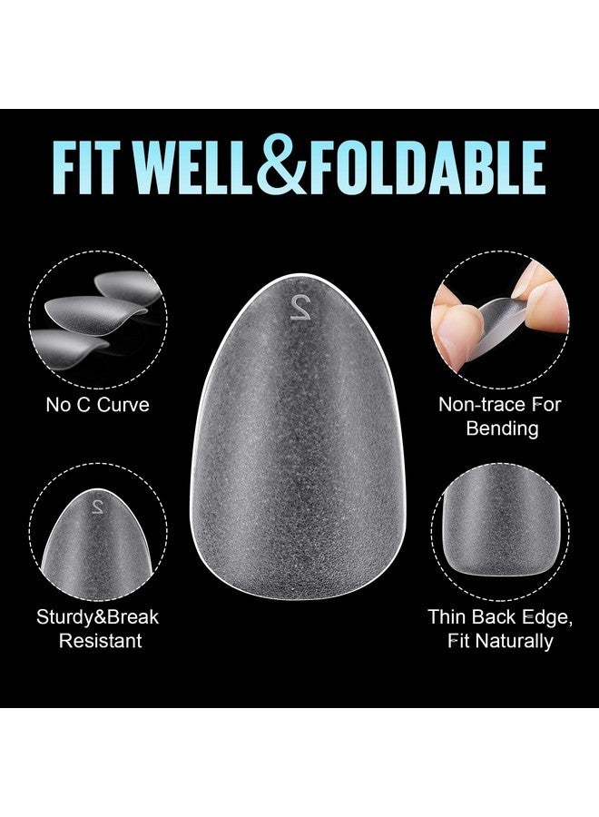 توميكا أطراف أظافر جل قصيرة على شكل لوز - أطراف أظافر أكريليك على شكل لوز، أطراف أظافر جل ناعمة لتغطية كاملة 240 قطعة للمبتدئين والمحترفين 12 مقاسًا - Image 2