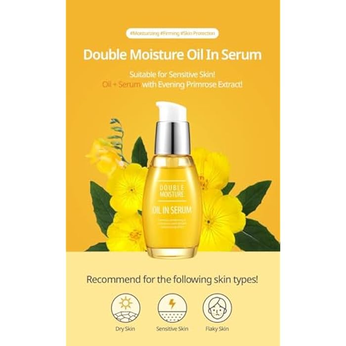 CHARMZONE Double Moisture Oil in Serum for Dry Sensitive Skin Soothing Moisturizing Elasticity Protection for All Skin Type (30ml/1.01 fl.oz) - Image 4