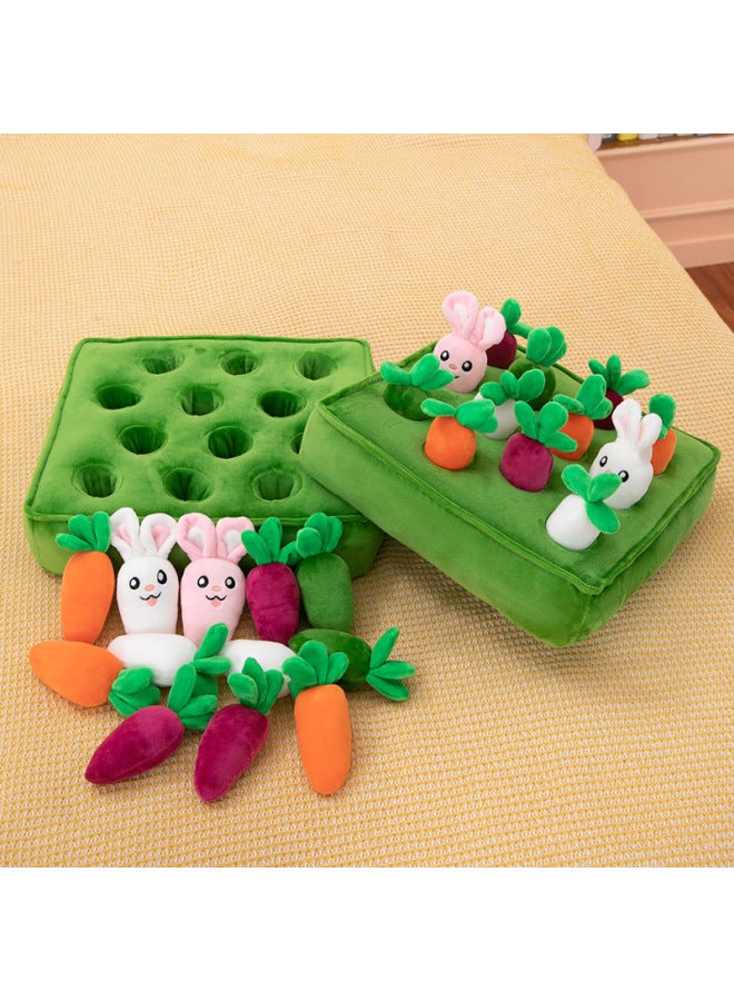 [مفضلة الأطفال] مجموعة دمى محشوة تعليمية مسلية لسحب الجزر – دمية تنوير مبكر للأطفال، لعبة مزرعة كرتونية للمعرفة - Image 3