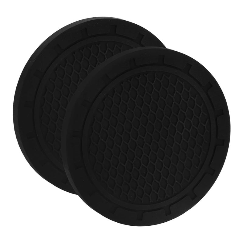 2 Pack Universal Cup Holder Inserts Insulation Coasters For Car Black - Image 2
