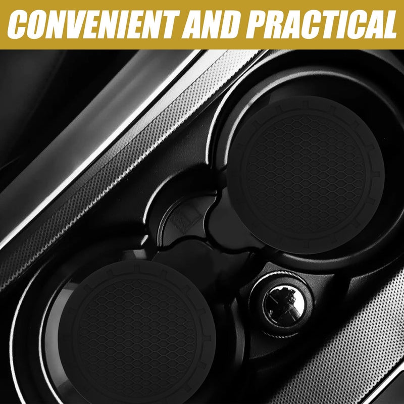 2 Pack Universal Cup Holder Inserts Insulation Coasters For Car Black - Image 5
