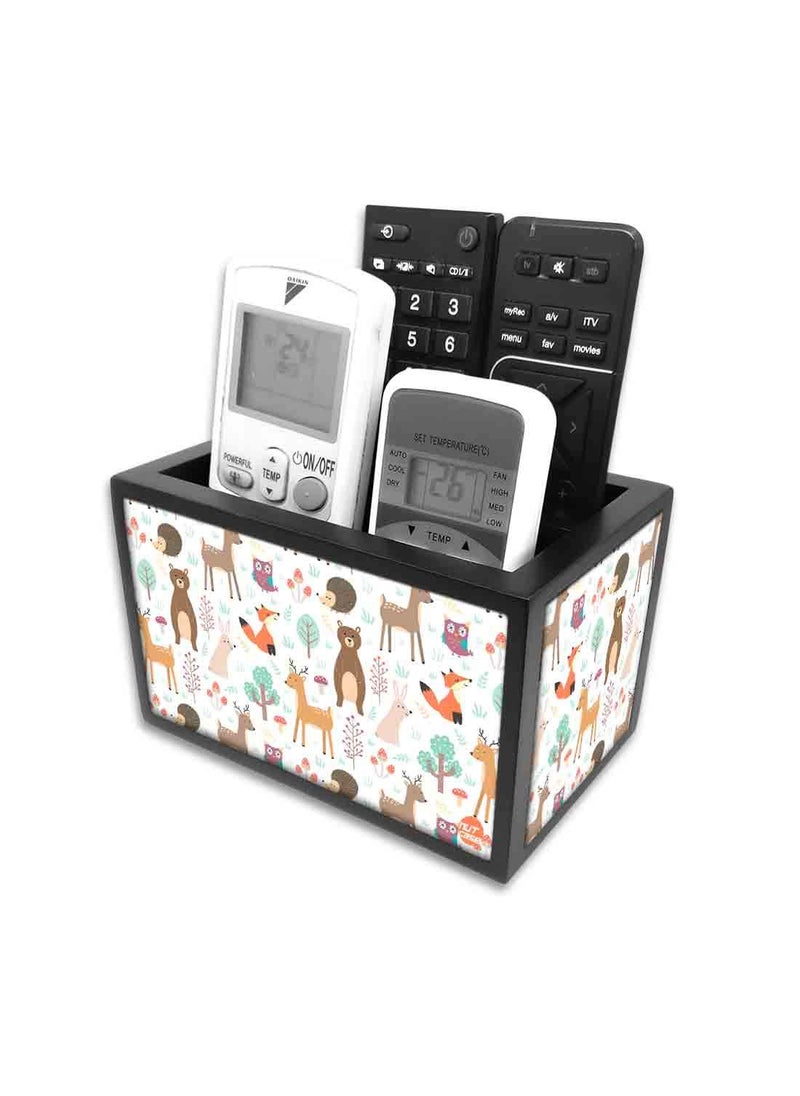 Nutcase Nutcase Designer Wooden Remote Control Holder Stand Organizer Caddy for TVAC RemotesMultipurpose Desk Organiser6x4x4 Cute Animal  - Image 2
