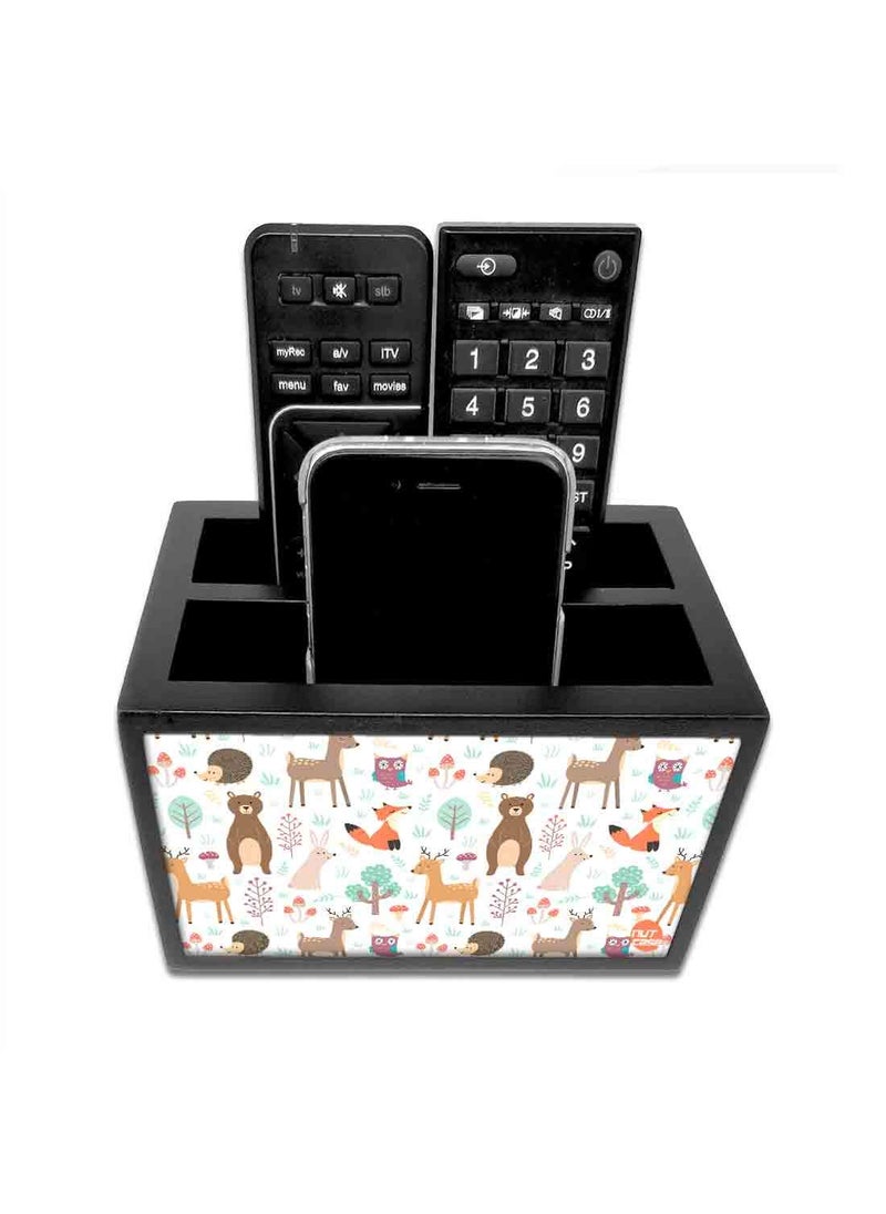 Nutcase Nutcase Designer Wooden Remote Control Holder Stand Organizer Caddy for TVAC RemotesMultipurpose Desk Organiser6x4x4 Cute Animal  - Image 3