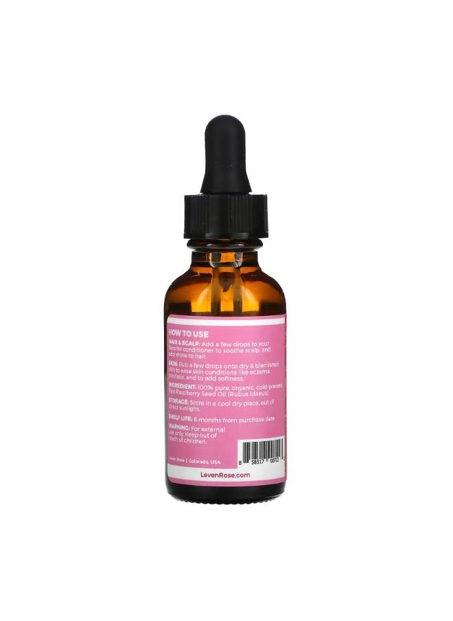 Leven Rose 100 Pure and Organic Red Raspberry Seed Oil 1 fl oz 30 ml  - Image 2