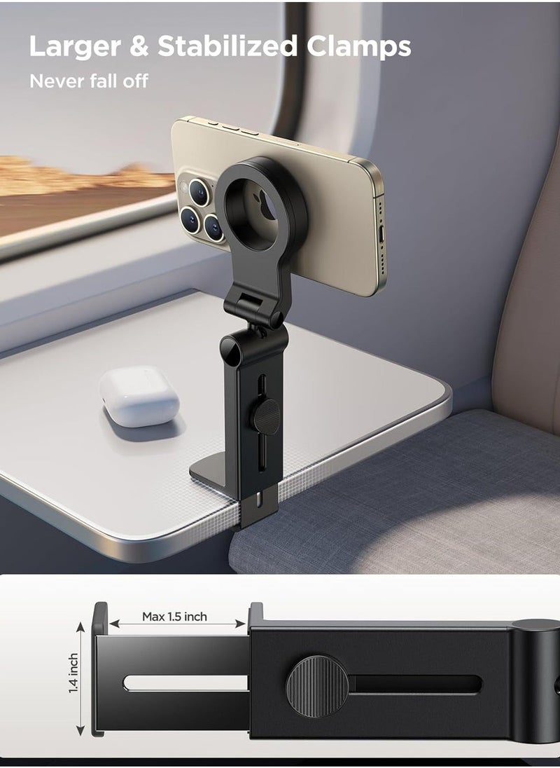 ELTRAZONE 2-Pack Airplane Phone Holder – Hands-Free Magsafe-Compatible Mount, Adjustable Stand for iPhone 15 Pro Max, 14/13/12, Perfect for Airplane Tray Table and Travel Essentials - Image 4