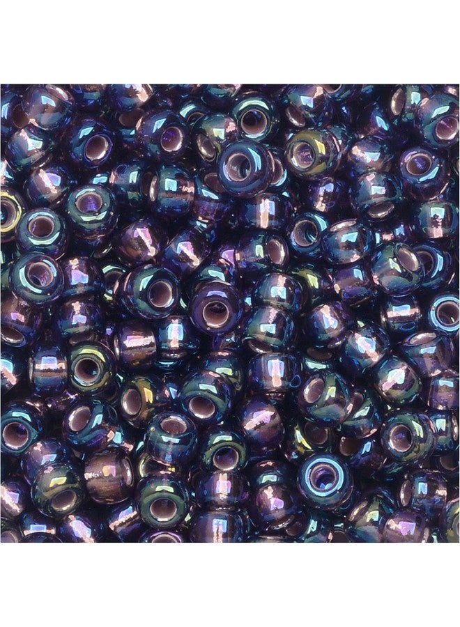 Miyuki Round Rocaille Seed Beads Size 8 0 22 Grams Silver Lined Amethyst Ab 81024 - Image 2