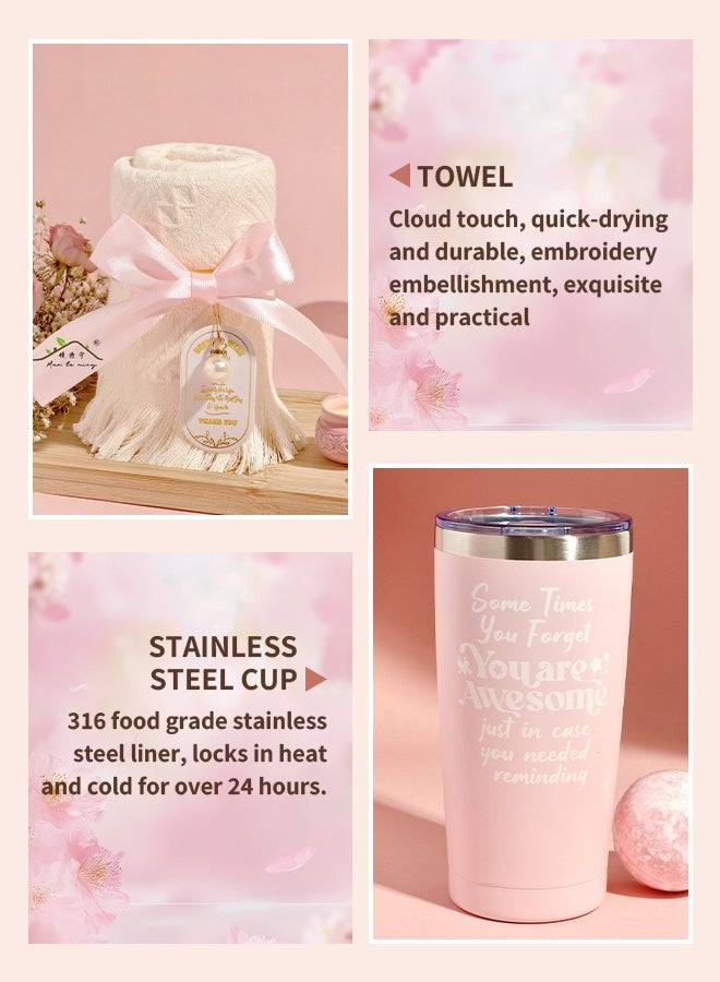 10PCS Gifts Basket for Women, Birthday Gift Sets, Gift Ideas, Spa Gifts with Aromatherapy, Candles, Bath Balls, Towels, Socks, Soap, Eye Masks, Unforgettable Birthday Present and Anniversary Gift for Mom Wife Sisters Friends - Image 3