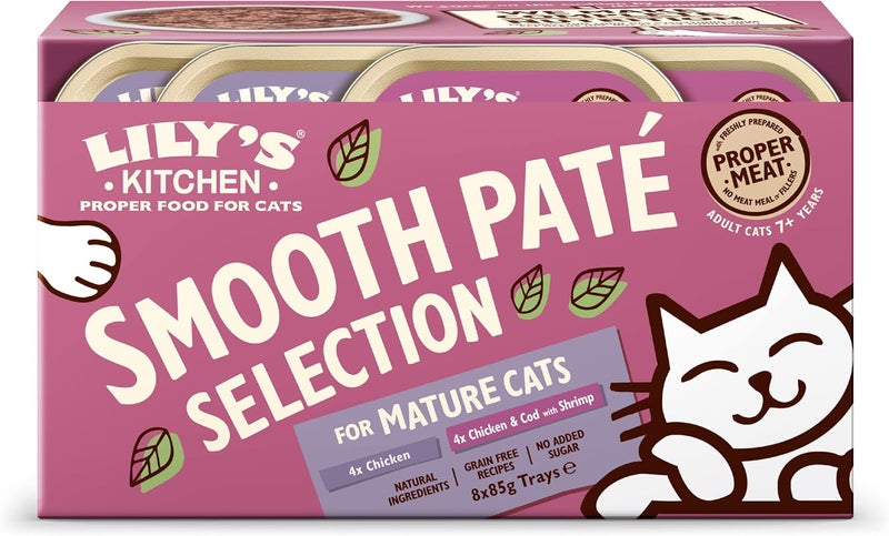 Lily's Kitchen Smooth Paté Selection for Mature Cats - 8x85g - Image 1