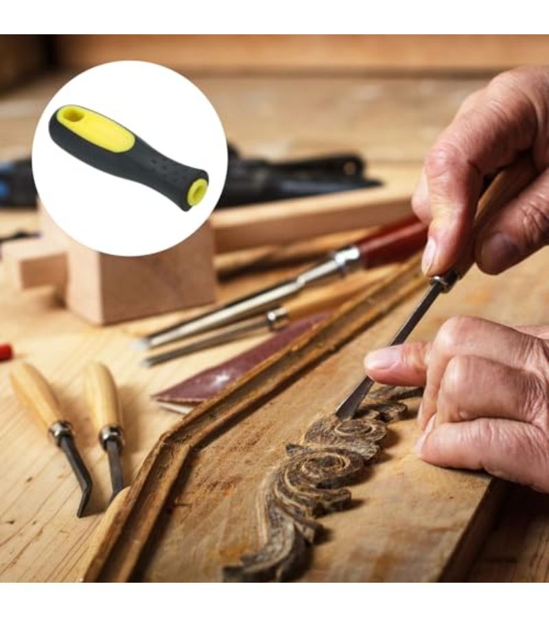 Natural Color Non Slip Grip Handle For 0.31 Inch Diameter Woodworking Files - Image 5
