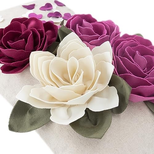 KINGROSE 3D Handmade Flower Decorative Accent Throw Pillowcase Soft Cushion Covers for Sofa Couch Chair 12 x 20 Inches Rose Red - Image 4