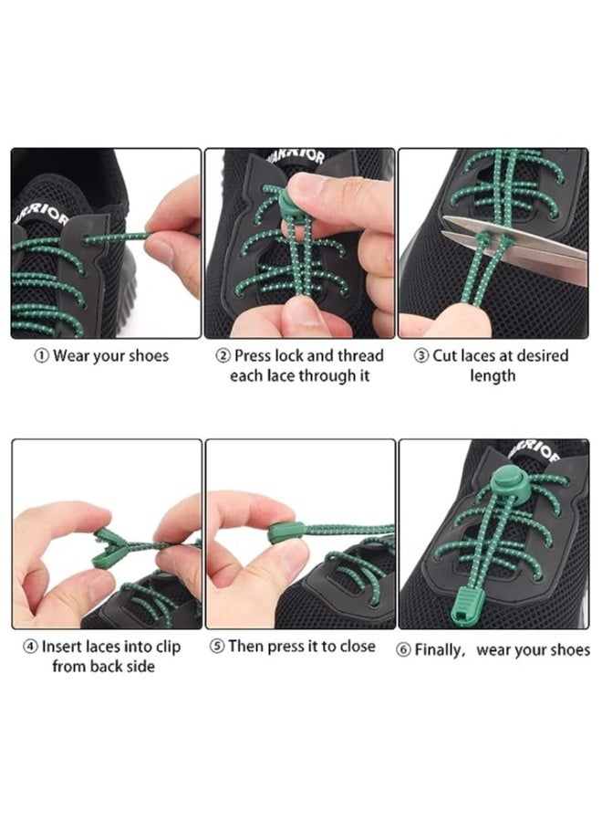 إسكدنيا 3 أزواج من الأربطة المطاطية دون رباط تناسب الجميع، للأطفال والبالغين، أربطة أحذية مر Reflective، بدون ربط - Image 3