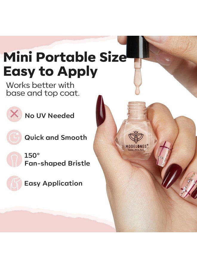 موديل ونز مجموعة طلاء أظافر موديلونز، 6 ألوان، طلاء أظافر محايد، وردي، سريع الجفاف، طلاء أظافر صغير للشتاء، طلاء أظافر الأصابع، مانيكير بالجملة، فن الأظافر، صالون منزلي، هدية للنساء والفتيات - Image 5