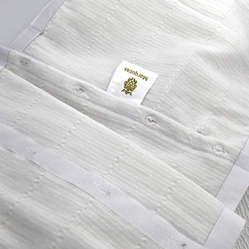Marquess Box Spring Cover- Wrap Around Elastic, Vertical Stripe Pattern Bed Skirt Alternative, and Classic 15" Drop Length. Polyester/Polyester Filling (White, King)… - Image 5