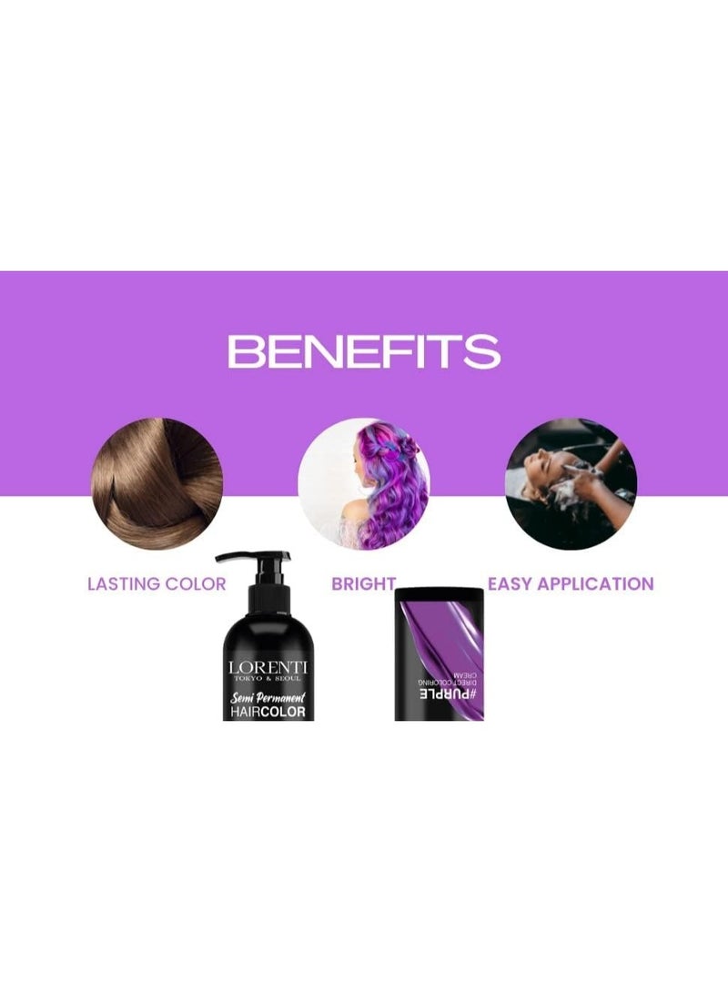 لورنتي صبغة لون شبه دائمة لون موف من لورينتي Lorenti Semi permanent Hair purble - Image 4