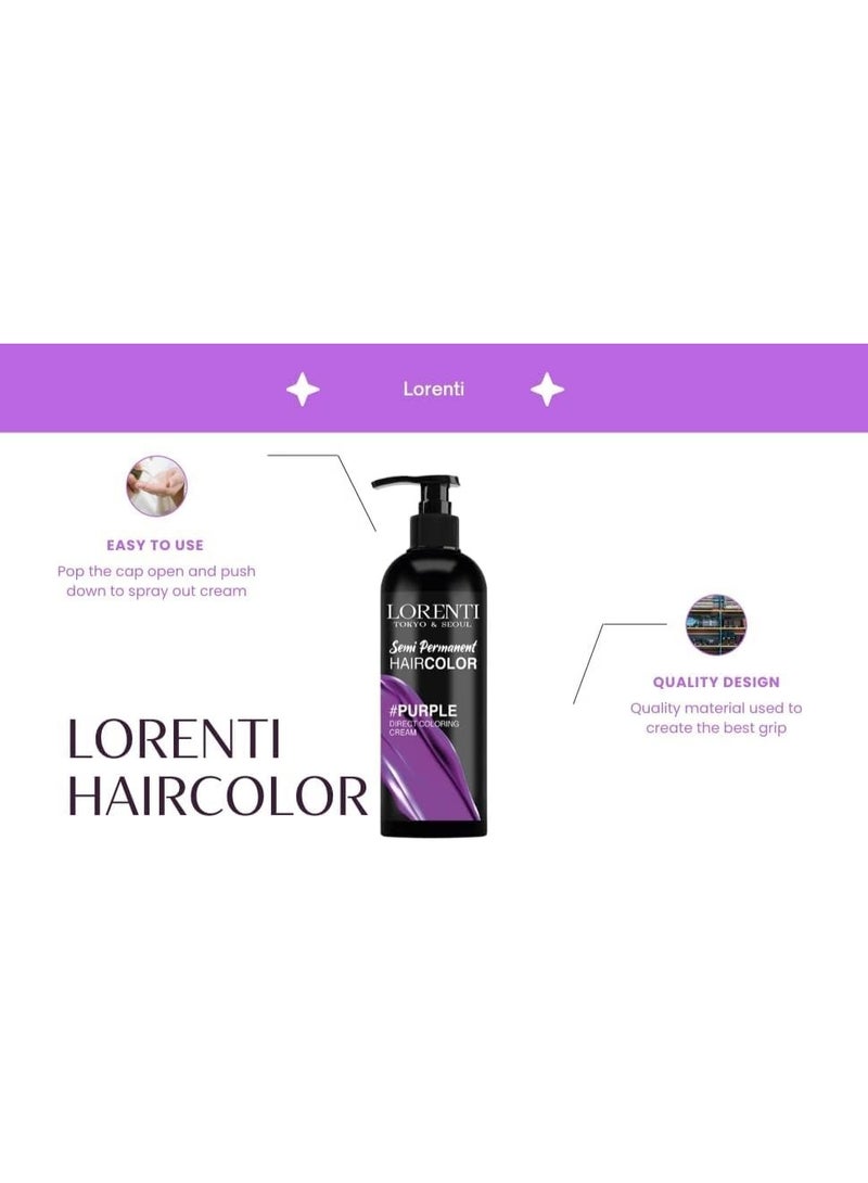 لورنتي صبغة لون شبه دائمة لون موف من لورينتي Lorenti Semi permanent Hair purble - Image 5