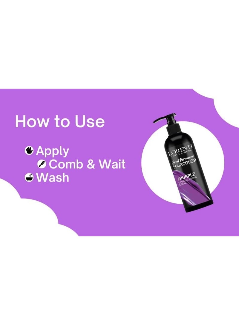 لورنتي صبغة لون شبه دائمة لون موف من لورينتي Lorenti Semi permanent Hair purble - Image 3