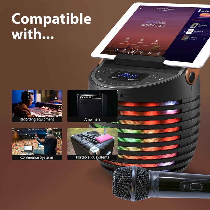 Singing Machine Portable Wireless Microphone (Black) - Premium Unidirectional UHF Wireless Mic for Singing, Speeches & Events - Cordless Mic Compatible with Karaoke Machines, PA Systems & More - Image 4