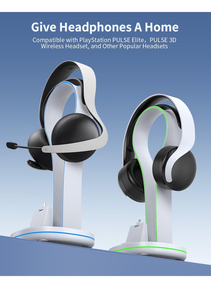 Bukela 4-in-1 Magnetic Charging Dock for PS Portal & PlayStation Pulse Elite Headset, KOVA Case-Friendly Charger Stand for PlayStation Portal Accessories with 11 Light Modes & 2X USB Ports &1x Cable - Image 2