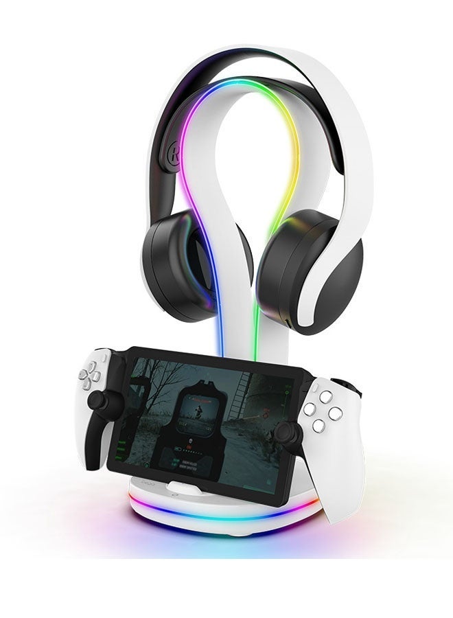 4-in-1 Magnetic Charging Dock for PS Portal & PlayStation Pulse Elite Headset, KOVA Case-Friendly Charger Stand for PlayStation Portal Accessories with 11 Light Modes & 2X USB Ports &1x Cable