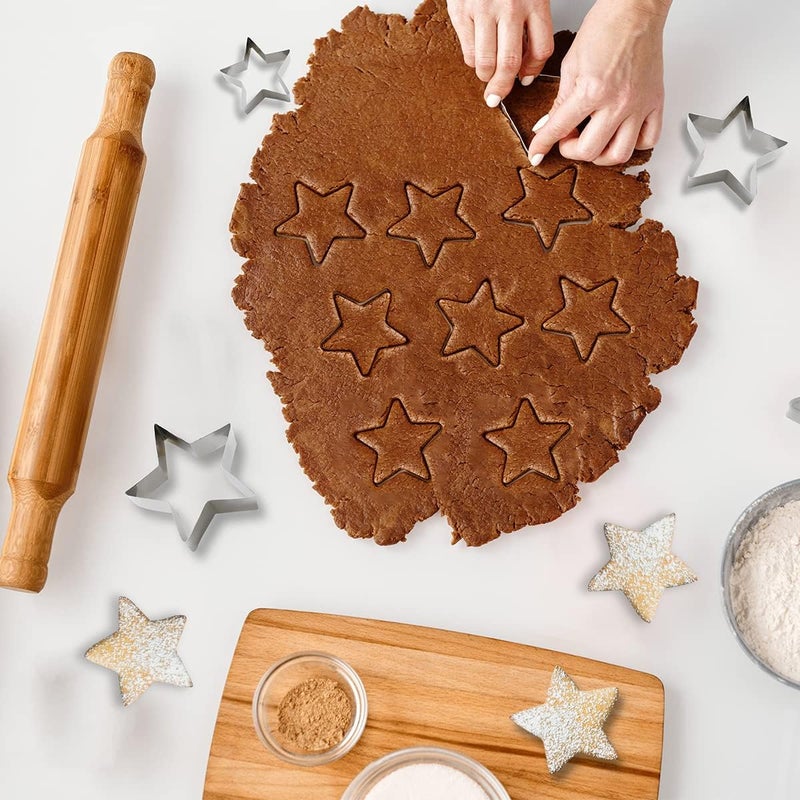 TTSAM 6 Pieces Star Cookie Cutters Set - Stainless Steel Five-Pointed Shaped Cutter, Biscuit Molds, Fondant Cake Cheese Cutter, Pastry Mold Bakeware Tools - Christmas Gifts (Assorted Sizes) - Image 4