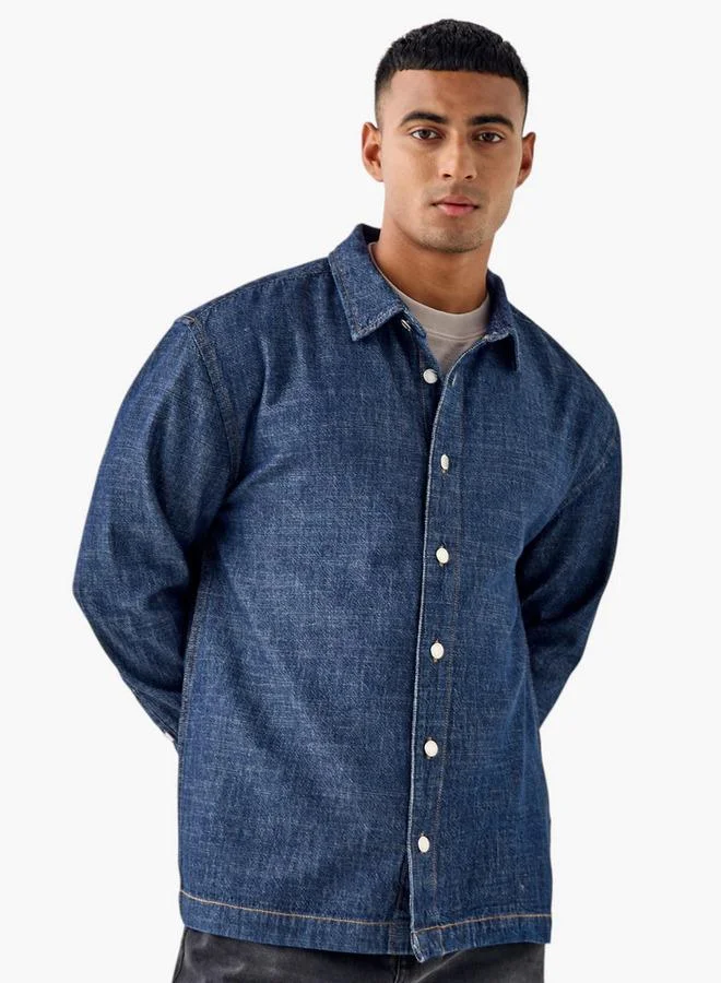 Lee Cooper Lee Cooper Regular Fit Collared Denim Shirt