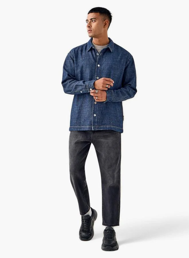 Lee Cooper Lee Cooper Regular Fit Collared Denim Shirt