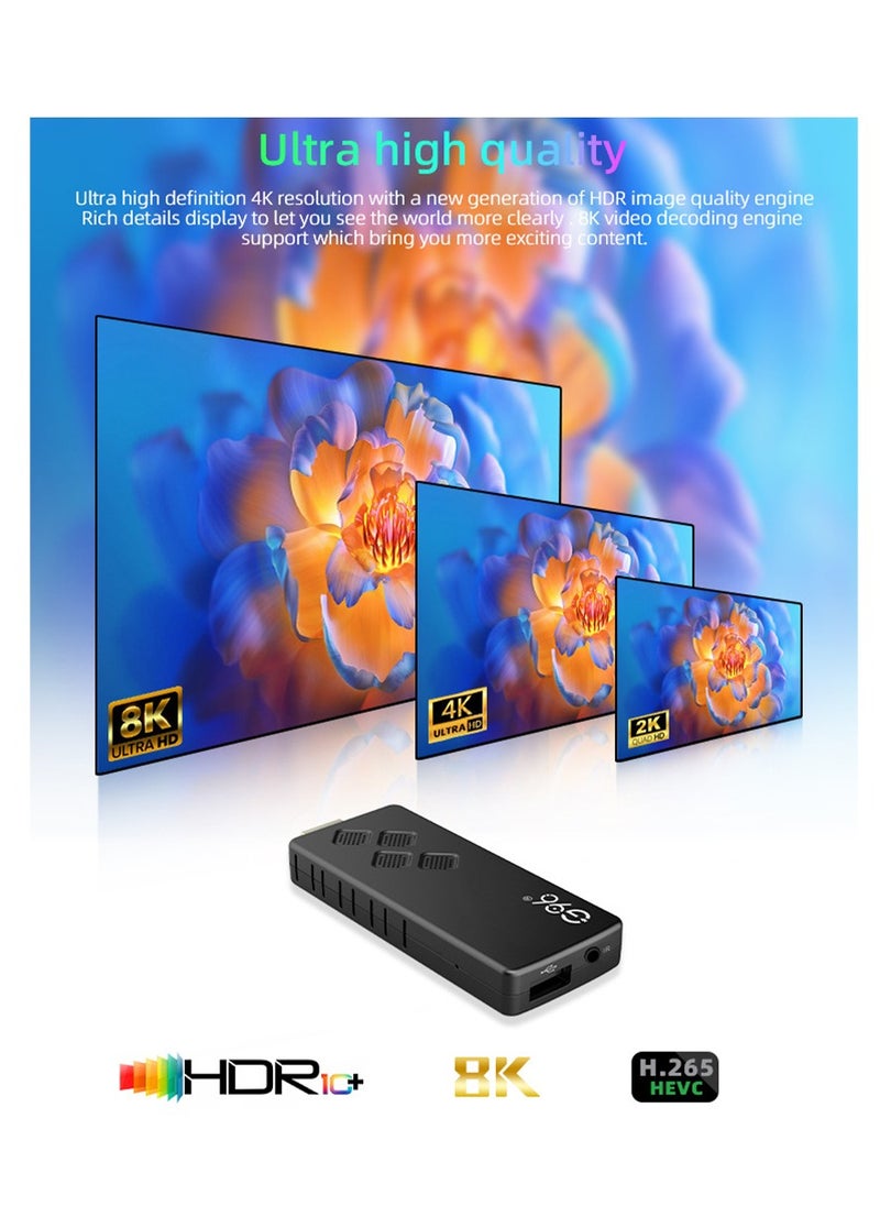 Furtey - Android 13 TV Stick with Remote Control , HD 8K Resolution Ultra HD Streaming Device, Allwinner H313 Bluetooth Streaming Media Player  Web Player , Home Media Player , Internet Set Top TV Box Black - Image 1