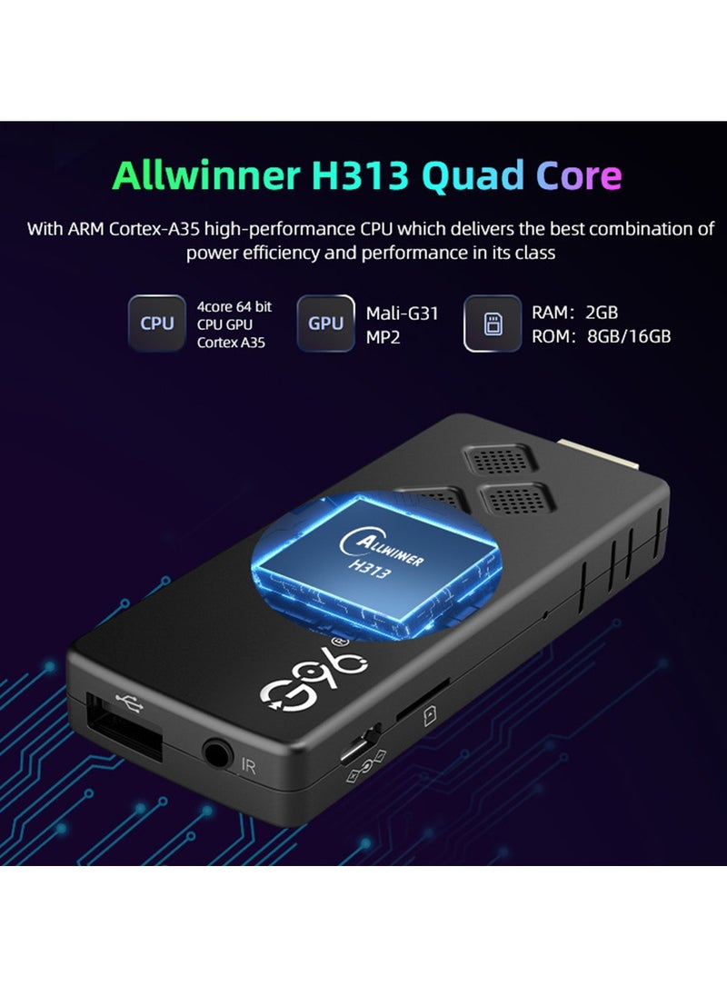 Furtey - Android 13 TV Stick with Remote Control , HD 8K Resolution Ultra HD Streaming Device, Allwinner H313 Bluetooth Streaming Media Player  Web Player , Home Media Player , Internet Set Top TV Box Black - Image 1