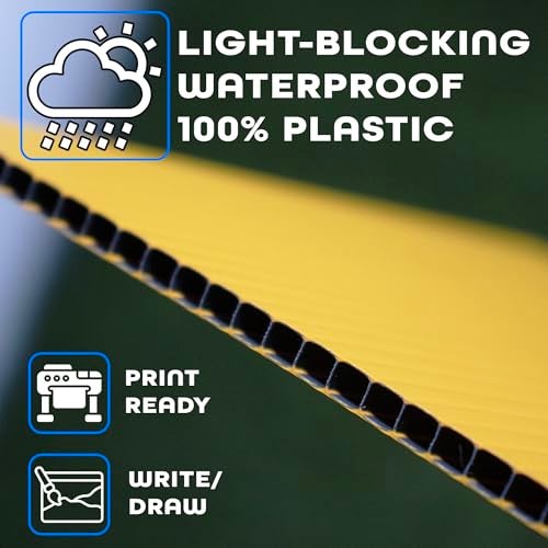VIBE INK 5-Pack Yellow Blank Yard Signs 24"x18" Fluted-Plastic Waterproof Indoor/Outdoor - Image 3