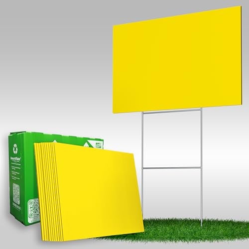 VIBE INK 5-Pack Yellow Blank Yard Signs 24"x18" Fluted-Plastic Waterproof Indoor/Outdoor - Image 5